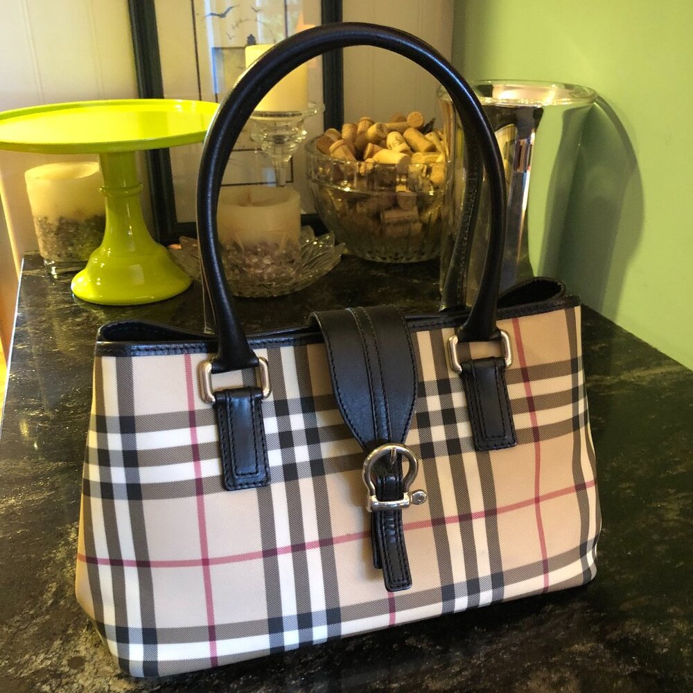 Vintage Burberry Bag, Burberry London Nova Check Canvas and Leather